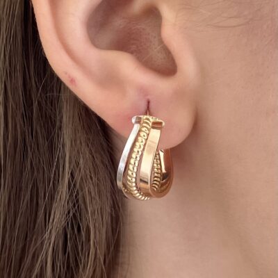 گوشواره سه رج کد 391