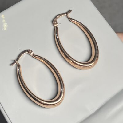 گوشواره بیضی رزگلد کد 313