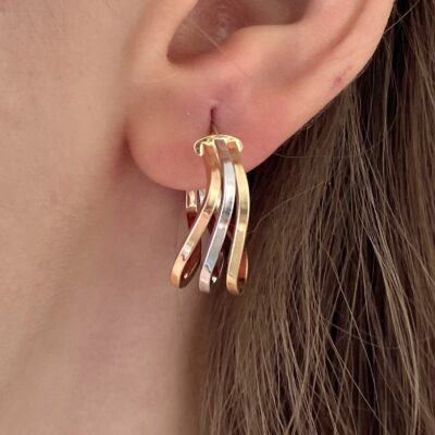 گوشواره سه رج کد 370