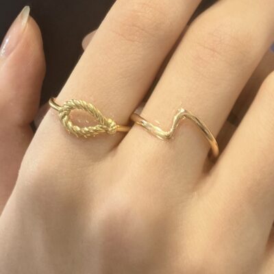 انگشتر مینیمال گره و منحنی
