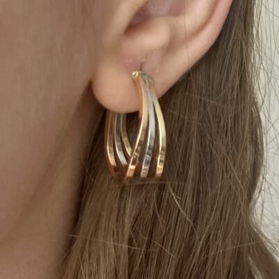 گوشواره سه رج کد 377