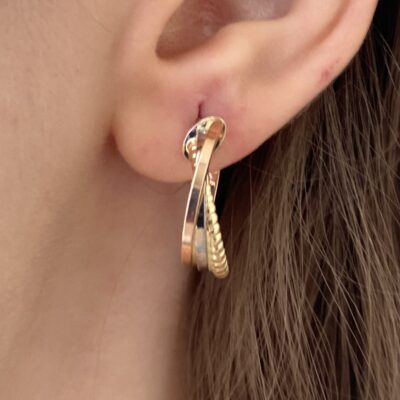 گوشواره سه رج کد 398